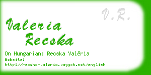 valeria recska business card
